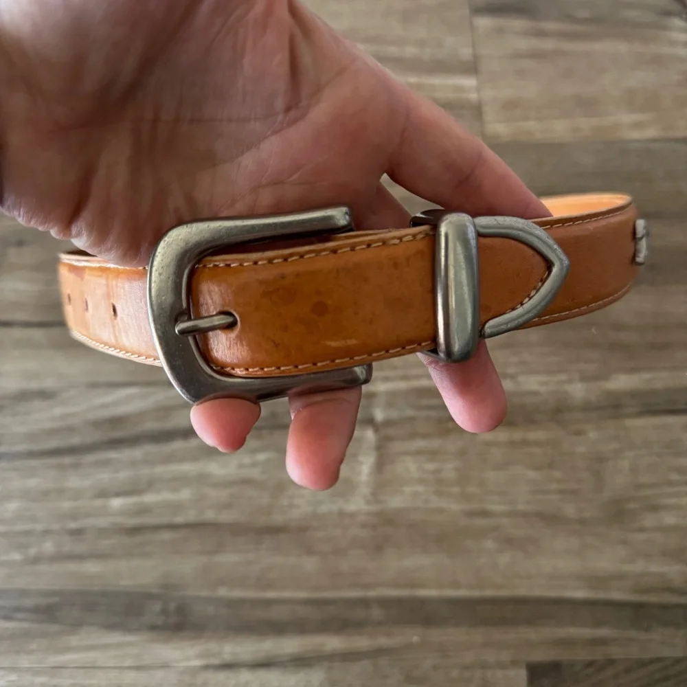 Vintage Italian leather wild animal belt size small
